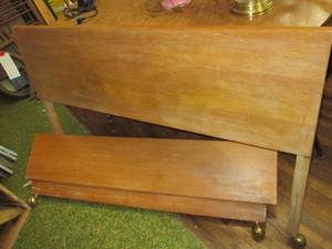 lot 247 image: Wood Headboard & Footboard One Whe...