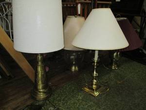 lot 248 image: (6) Table Lamps & (1) Vintage Floor...