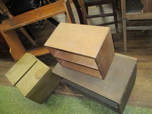 lot 257 image: 4 Wood Shelves & Compartments Walk...