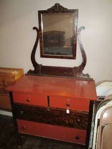 lot 275 image: Antique Dresser With Mirror 38 X ...
