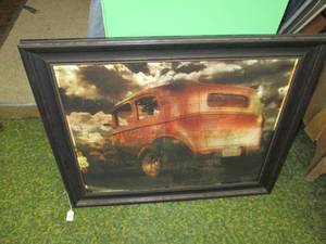 lot 290 image: Route 66 Painting 30 X 24 Reta...