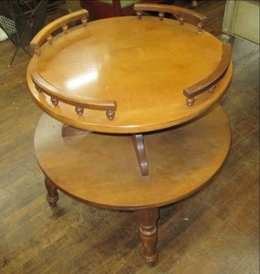 lot 300 image: Round Vintage End Table Good Shape...