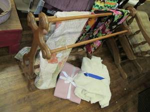lot 301 image: (2) Vintage Clothing Racks With Afg...