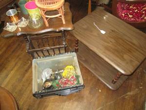 lot 337 image: (2) Vintage End Tables One is a Mag...