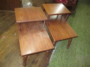 lot 342 image: (2) Wood Vintage End Table Both Est...