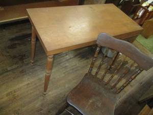 lot 353 image: Wood Desk 40 X 20 X 29, & Wood...