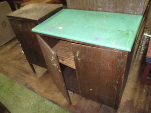 lot 354 image: 2 Door Wood Cabinet 30 X 23 X 34...