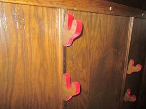 lot 372 image: Wood Gun Display Cabinet Some Dama...