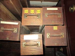 lot 394 image: (5) Wood Drawers, Various Sizes ...