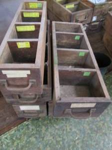 lot 402 image: (5) Wood Drawers, Various Sizes ...