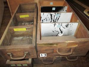 lot 403 image: (5) Wood Drawers, Various Sizes ...
