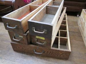 lot 406 image: (5) Wood Drawers, Various Sizes ...