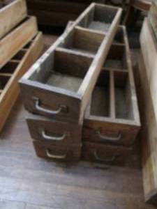 lot 407 image: (5) Wood Drawers, Various Sizes ...