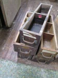 lot 412 image: (5) Wood Drawers, Various Sizes ...