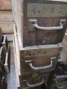 lot 414 image: (5) Wood Drawers, Various Sizes ...