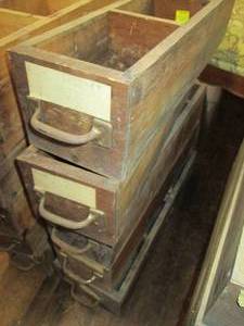 lot 415 image: (5) Wood Drawers, Various Sizes ...