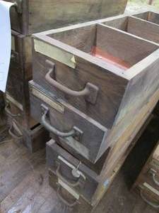 lot 416 image: (5) Wood Drawers, Various Sizes ...