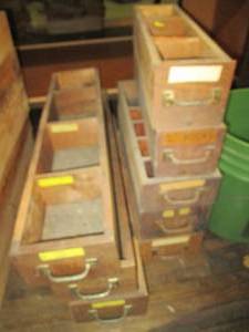 lot 420 image: (8) Wood Drawers, Various Sizes ...