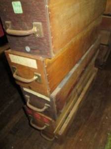 lot 421 image: (5) Wood Drawers, Various Sizes ...
