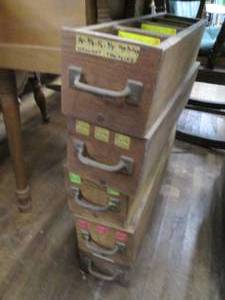 lot 424 image: (5) Wood Drawers, Various Sizes ...