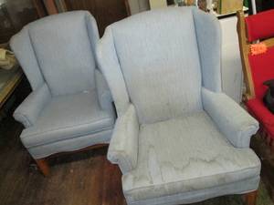 lot 454 image: (2) Large Side Chairs One Needs Cl...