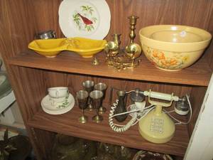 lot 507 image: Vintage Tea Cups & Plates, Brass Go...