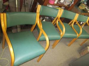 lot 550 image: (4) Wood Dining Chairs Good Shape...