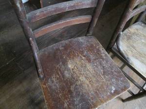 lot 26 image: (2) Vintage Wood Chairs...