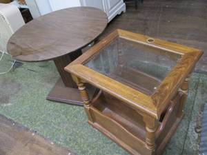 lot 28 image: (2) End Tables One Has Glass Top, ...