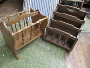 lot 31 image: (2) Vintage Magazine Racks See Pho...