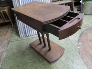lot 33 image: Antique Side Table With Drawer & Co...