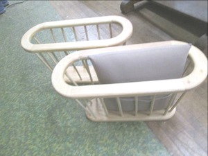 lot 47 image: (2) Wood Magazine Stands With Accen...