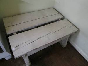 lot 53 image: Wood Bench 37.5 X 28 X 16 ...