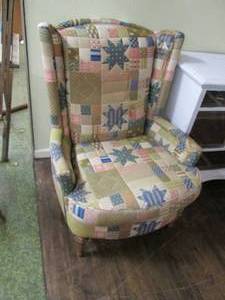 lot 56 image: Vintage Side Chair With Unique Patt...