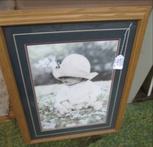 lot 64 image: Young Girl Framed Photo (Retail $3...