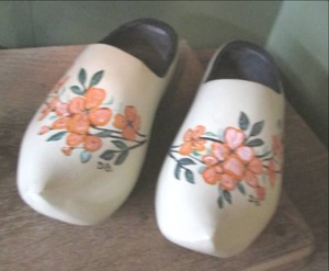 lot 82 image: Pair of Antique Wood Clogs See Pho...