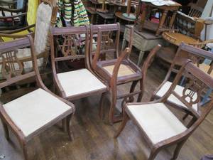 lot 97 image: (6) Vintage Dining Chairs See Phot...