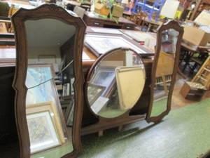 lot 104 image: (3) Vintage Mirrors See Photos...