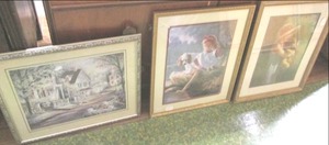 lot 111 image: (3) Wall Art Prints , 2 Girl With D...