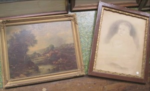 lot 129 image: (2) Vintage Prints in Frames See P...