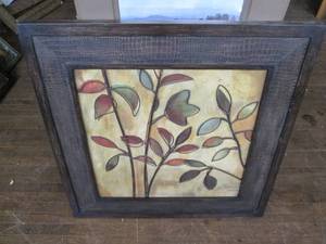 lot 132 image: Wood Framed Artwork (25 X 25) Re...