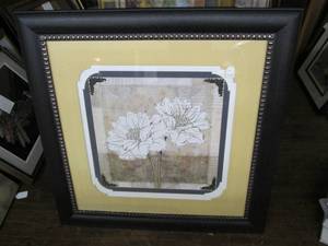 lot 140 image: Large Framed Wood Wall Art (42 X 4...