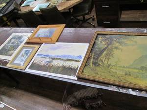 lot 148 image: (5) Wall Art Pieces Some Damage to...