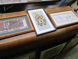 lot 149 image: (3) Framed Wall Hangings See Photo...