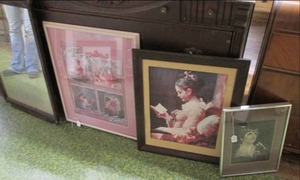 lot 151 image: (3) Framed Wall Art Pieces & (1) Fr...