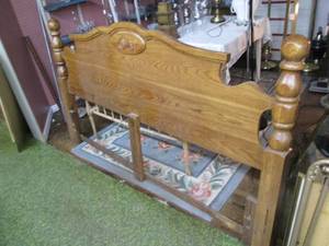 lot 153 image: King Size Solid Wood Headboard RM#...