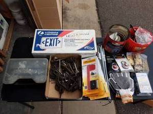 Lighted Exit Sign, Misc. Hardware, Organizer