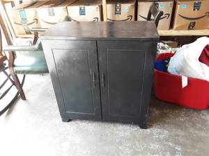2-Door Cabinet With 2-Adjustable Shelves Inside 30x15x32 (Painted Black)