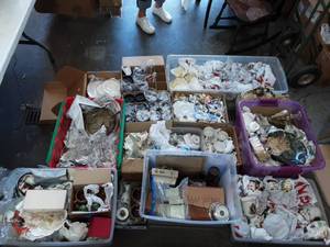 Large Lot Of Glass Ware, Dishware, China, Travel Tumblers, Colored Glass, Hobnail Glass