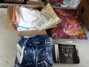 Lot Of Vintage Doilies, Textiles, New Throw Pillow & Set Of 2-Room Darkening Panels